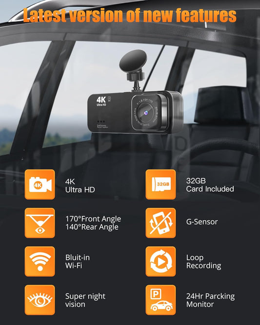 Lensuge Dash Cam Front and Rear with 4K + 1080P Dual Recording

Lensuge A4 Dual Dash Camera for Cars with 5G WiFi

Lensuge 4K Dash Cam with Built-in 32GB Card and Night Vision

Lensuge Car Dash Cam with 24H Parking Mode and G-Sensor

